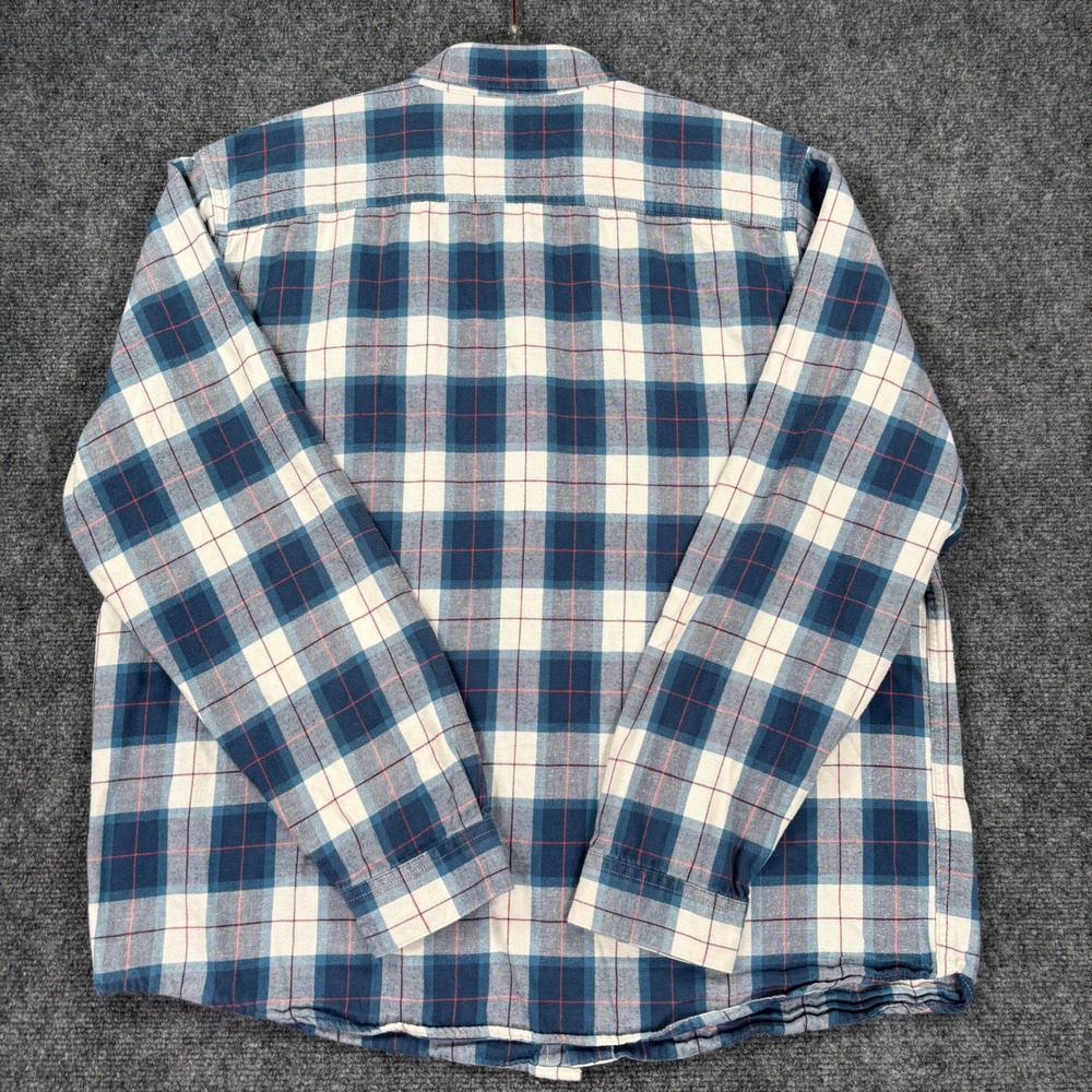 Patagonia Mens XL Organic Cotton Plaid Button Down Flannel Shirt Blue White - Picture 2 of 7